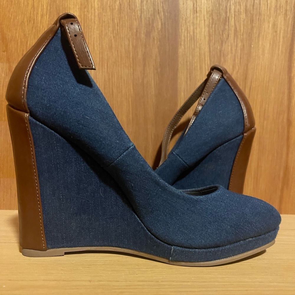 Denim Wedges